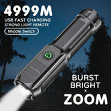 Waterproof USB Rechargeable 990000LM CREE LED Tactical Flashlight Torch Zoomable
