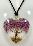 Amethyst Tree of Life Orgonite Orgone Crystal Pendant Energy Healing Protection