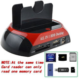 HDD Docking Station Dual 2.5" 3.5" SATA IDE Hard Disk Drive Dock OTB Card Reader