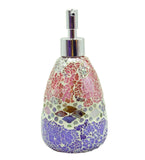 Pink Aztec Glass Mosaic Soap Dispenser Pump Bottle Holder Crystal Colourful