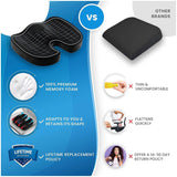 Memory Foam Seat Cushion Lumbar Seat Pillow Pain Relief Car Ergonomical Black