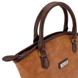 Sachi 2 Bottle Wine Tote Bag Insulated Carrier Purse Handbag Faux Leather - Tan