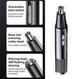 Remover Nose Ear Clipper Hair Trimmer Eyebrow Electric Men Rechargeable Blue