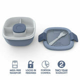 Bentgo Salad Bowl To Go Stackable Lunch Dressing Container All-In-One- Slate