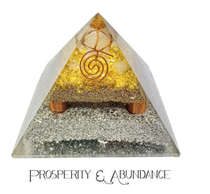 Prosperity Abundance Orgonite Orgone Pyramid Energy Clear Quartz Citrine