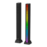 RGB Activated Music Rhythm LED Light Strip Lamp Sound Control Rechargeable Black