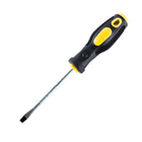 2 pcs Screwdriver Flat Black & Yellow Soft Grip Handle 19cm Tool Handy Hardware