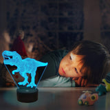 4 Patterns Lamp 3D Illusion Optical Night Light 16 Colors Change Decor Dinosaur