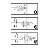 100 Pcs Nylon Anchors Screws Wall Mates For Plaster Board Fixings 13mm x 42mm