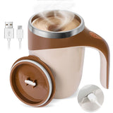 Self Stirring Mug Cup Auto Mixing Cups Coffee Mugs Sets Milk Electric -Brown