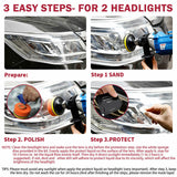 Pro Car Lens Headlight Restoration Kit Polishing Sanding Cleaner Repair Tool Set