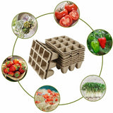 10pcs 12Hole Biodegradable Paper Seedling Pots Seed Tray Starting Garden Nursery