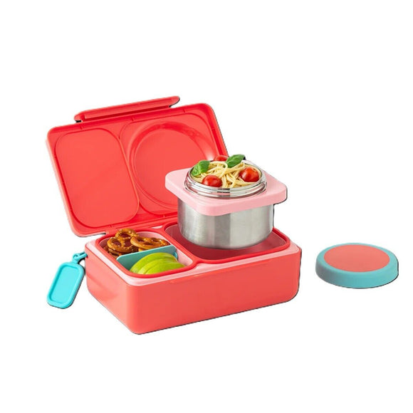 OmieBox UP Hot & Cold Lunch Box Kids Food Storage Container - Cherry Pink