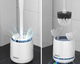 Premium Toilet Bowl Brush and Holder with Solid Handle and Durable Bristle White