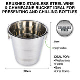 2 Pcs Large Stainless Steel Ice Bucket