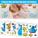 24pcs Kids Anti Non Slip Bath Tub Stickers 6 Sheets Mat Skid Shower Bathroom Mat