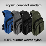 Bag Sling Cross Body Swosh Adjustable Multiple Pockets 3 Zipper Design - Green