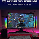 RGB Activated Music Rhythm LED Light Strip Lamp Sound Control Rechargeable Black