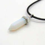 Gemstone Pendant Necklace Natural Quartz Crystal Point Chakra Healing Opal