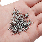 100 Pcs Small Tiny Mini Eye Pins Eyepins Hooks Eyelets Screw Threaded Peg 8x4mm