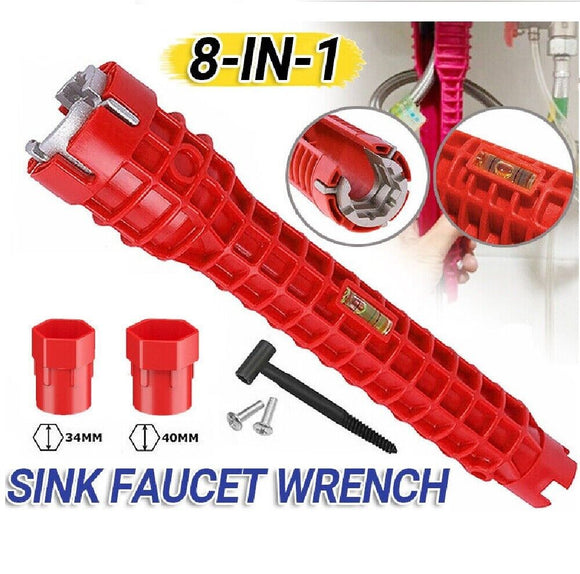 8 In 1 Multi Basin Wrench Flume Faucet Sink Installer Spanner Repair Hand Tools