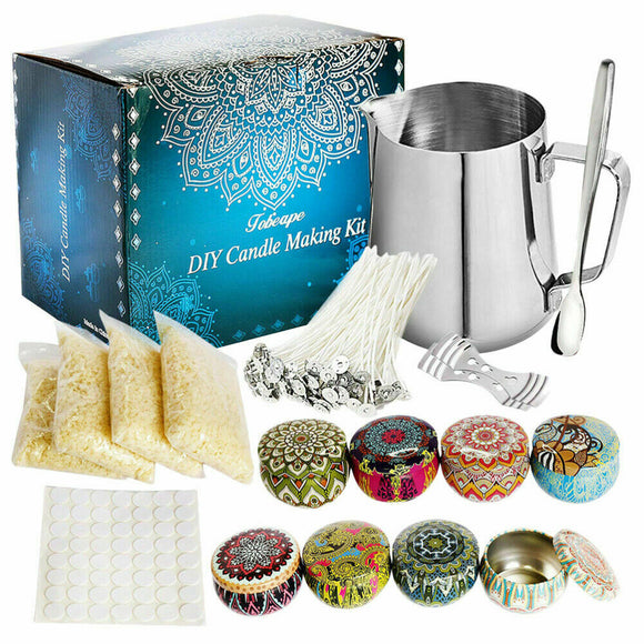122 Pcs Candle Making Kit Diy Candle Craft Tool Set Pouring Pot Wick Wax Gift