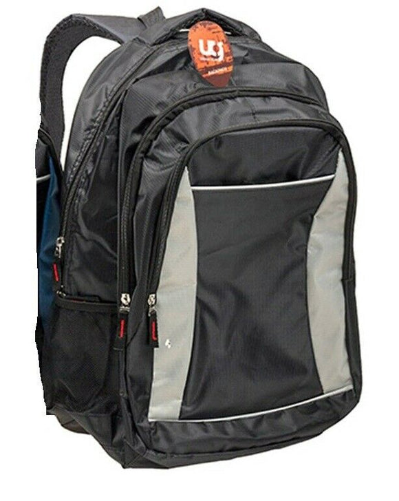 Waterproof Backpack School Laptop Travel Shoulder Bag Black/Grey