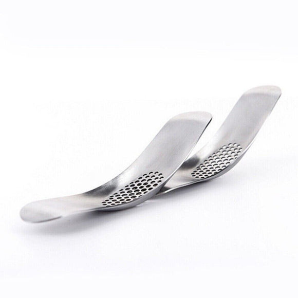 2PK Kitchen Garlic Press Stainless Steel Crusher Rocker Rocking Mincer Squeezer