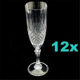 12 Clear Acrylic Champagne Flutes