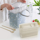 3 Layer Bento Lunch Box Eco-Friendly Leakproof 900ml Food Container Beige