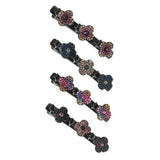 4pcs Sparkling Crystal StoneHairpinBraided Hair Clips Double Bang Braided