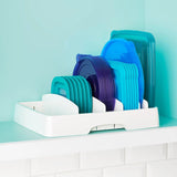 YouCopia StoraLid Food Container Lid Organizer Plastic w/ 5 Tall Dividers -Large