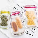 10 Pcs Mason Jar Bag Zipper Pouch PE Plastic Reusable Zipper Food Storage