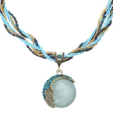 Vintage Bohemian Style Turquoise Handmade Pendant Necklace Women Acessories