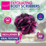 4x Swosh Exfoliating Textured Body Scrub Scrubber Sponge Soft Smooth Cleanse