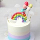 Rainbow Shape Cake Topper Flag Birthday Party Baby Shower Theme Baking Decor