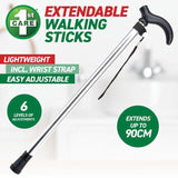 Lightweight Adjustable Walking Stick Aluminium Travel Cane Non Slip Compact