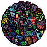 50pcs Neon Light Glossy StickersVinyl Decal Laptop Skateboard Waterproof P1