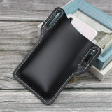 Men's Belt Clip Loop Holster Waist Bag Leather Pouch Cover Case For Mobile Black