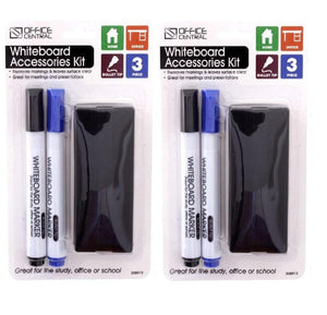 2x Set Whiteboard Marker Kit with eraser Bullet and Bullet Tip Pen