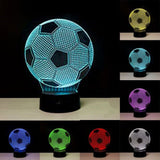 1x 3D Acrylic LED Football Soccer Night Light 16 Colors Lighting Table Bedside Lamp