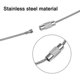 10x Steel Circle Loop Luggage Tag Keychain Rope Keyring Screw Lock Cable Wire