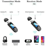 USB Bluetooth 5.0 Transmitter Receiver Audio Adapter AUX 3.5mm TV CAR PC Speaker