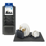 Dish Drying Mat 3 Section Rack Cutlery Drainer Drain Caravan Kitchen 40x50cm