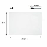 Fridge Magnetic Whiteboard A4 + Board Pen Marker Eraser Memo Reminder Magnet A4