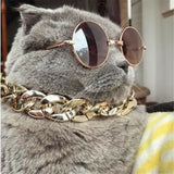 1x Gold Puppy Chain Necklace Pet Small Dog Necklace Collar Jewelry Neck - 36cm