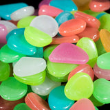 100x Mix Colour Pebbles Stone Glow Dark Home Garden Walkway Aquarium Fish Tank