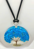 Turquoise Tree of Life Orgonite Orgone Crystal Pendant Energy Healing EMF