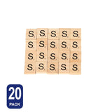 20x Wooden Alphabet Scrabble Tiles Crafts Wood Coasters Crossword - Letter S