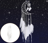 Moon Crescent Feather Dream Catcher Wall Hanging Tapestry Woven Nursery Craft
